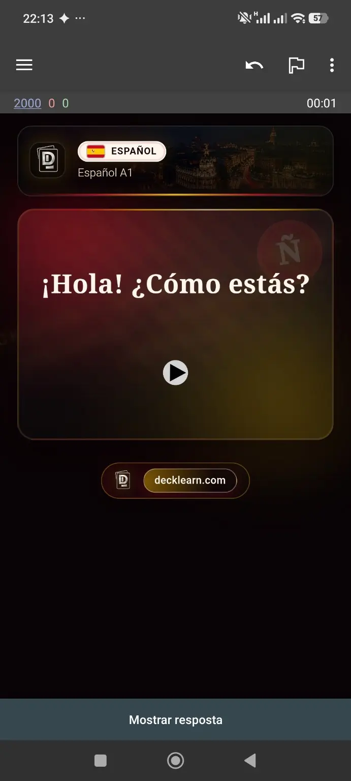 Espanja: kortin etupuoli