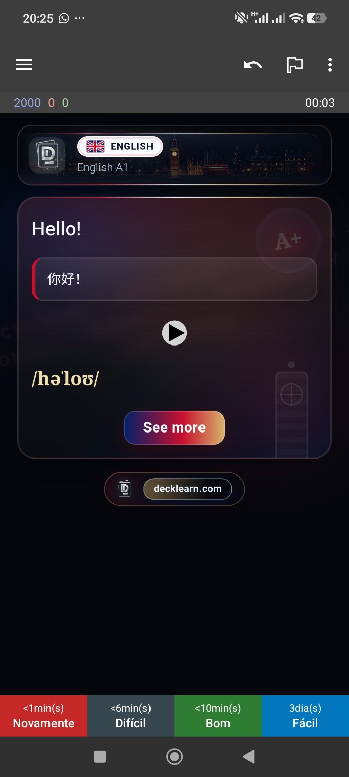 英語 A1 卡片答案，包含粵語翻譯和發音