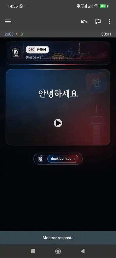 Echte DeckLearn Koreaans kaart — voorkant